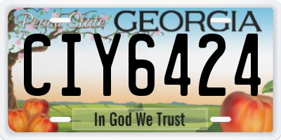 GA license plate CIY6424