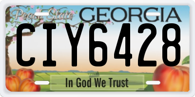 GA license plate CIY6428