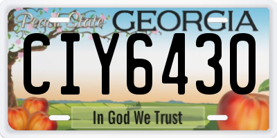 GA license plate CIY6430
