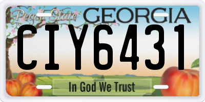 GA license plate CIY6431