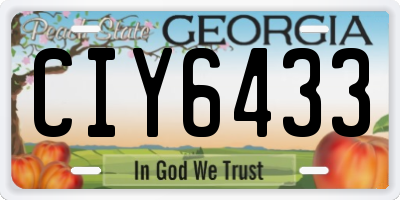 GA license plate CIY6433