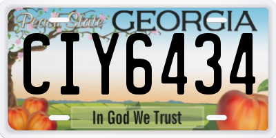 GA license plate CIY6434