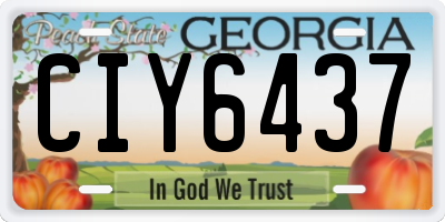 GA license plate CIY6437