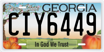 GA license plate CIY6449