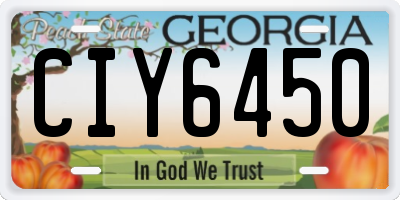 GA license plate CIY6450