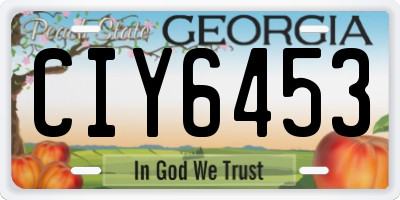 GA license plate CIY6453