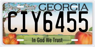 GA license plate CIY6455