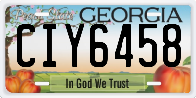 GA license plate CIY6458
