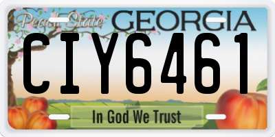 GA license plate CIY6461