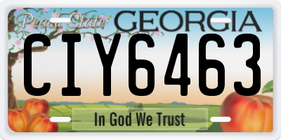 GA license plate CIY6463