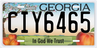 GA license plate CIY6465