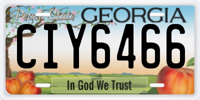 GA license plate CIY6466