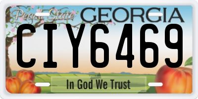 GA license plate CIY6469