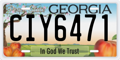 GA license plate CIY6471