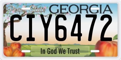 GA license plate CIY6472