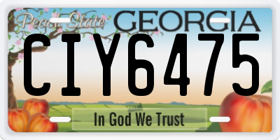 GA license plate CIY6475