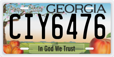 GA license plate CIY6476