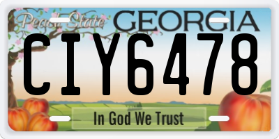GA license plate CIY6478