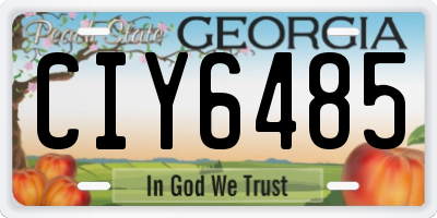GA license plate CIY6485
