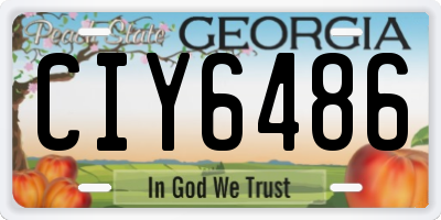 GA license plate CIY6486