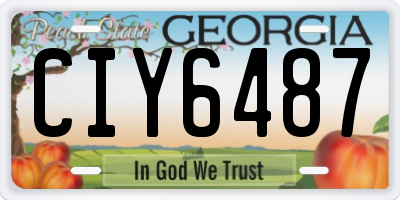 GA license plate CIY6487