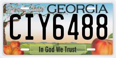 GA license plate CIY6488