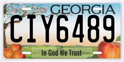 GA license plate CIY6489