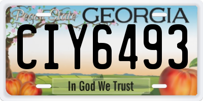 GA license plate CIY6493