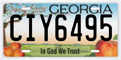 GA license plate CIY6495