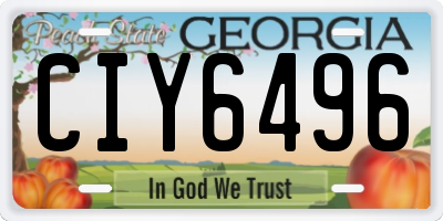 GA license plate CIY6496