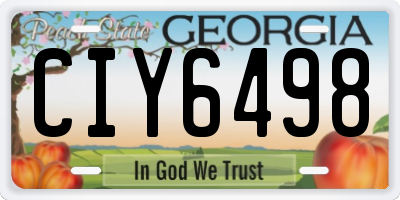 GA license plate CIY6498
