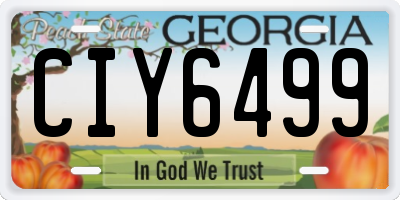 GA license plate CIY6499