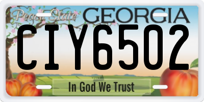 GA license plate CIY6502