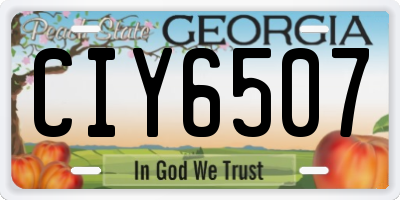 GA license plate CIY6507