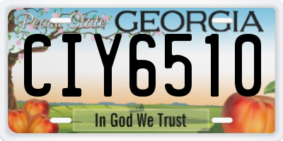 GA license plate CIY6510