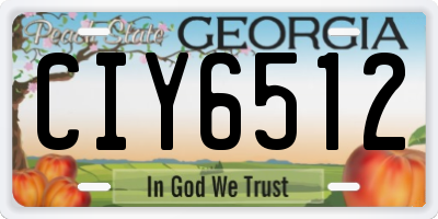 GA license plate CIY6512