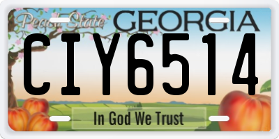 GA license plate CIY6514