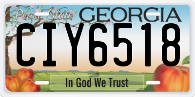 GA license plate CIY6518