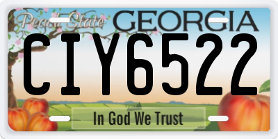 GA license plate CIY6522