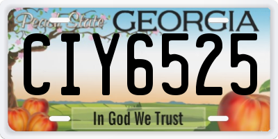 GA license plate CIY6525