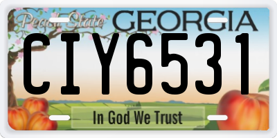 GA license plate CIY6531