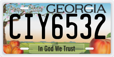 GA license plate CIY6532
