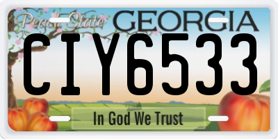 GA license plate CIY6533