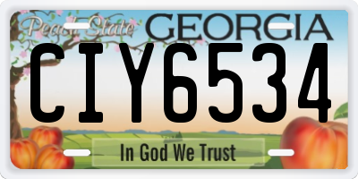 GA license plate CIY6534