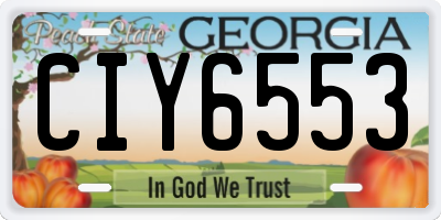 GA license plate CIY6553