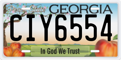 GA license plate CIY6554