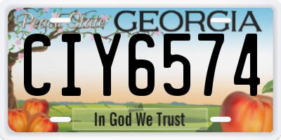 GA license plate CIY6574