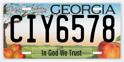 GA license plate CIY6578