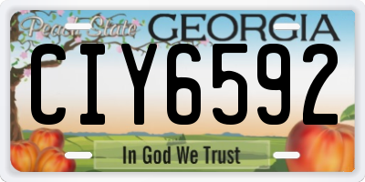 GA license plate CIY6592