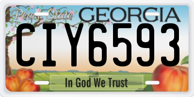 GA license plate CIY6593